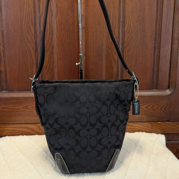 Coach Vintage Y2K - Signature and Leather Bucket Bag 6076 in Black - Picture 3 of 12